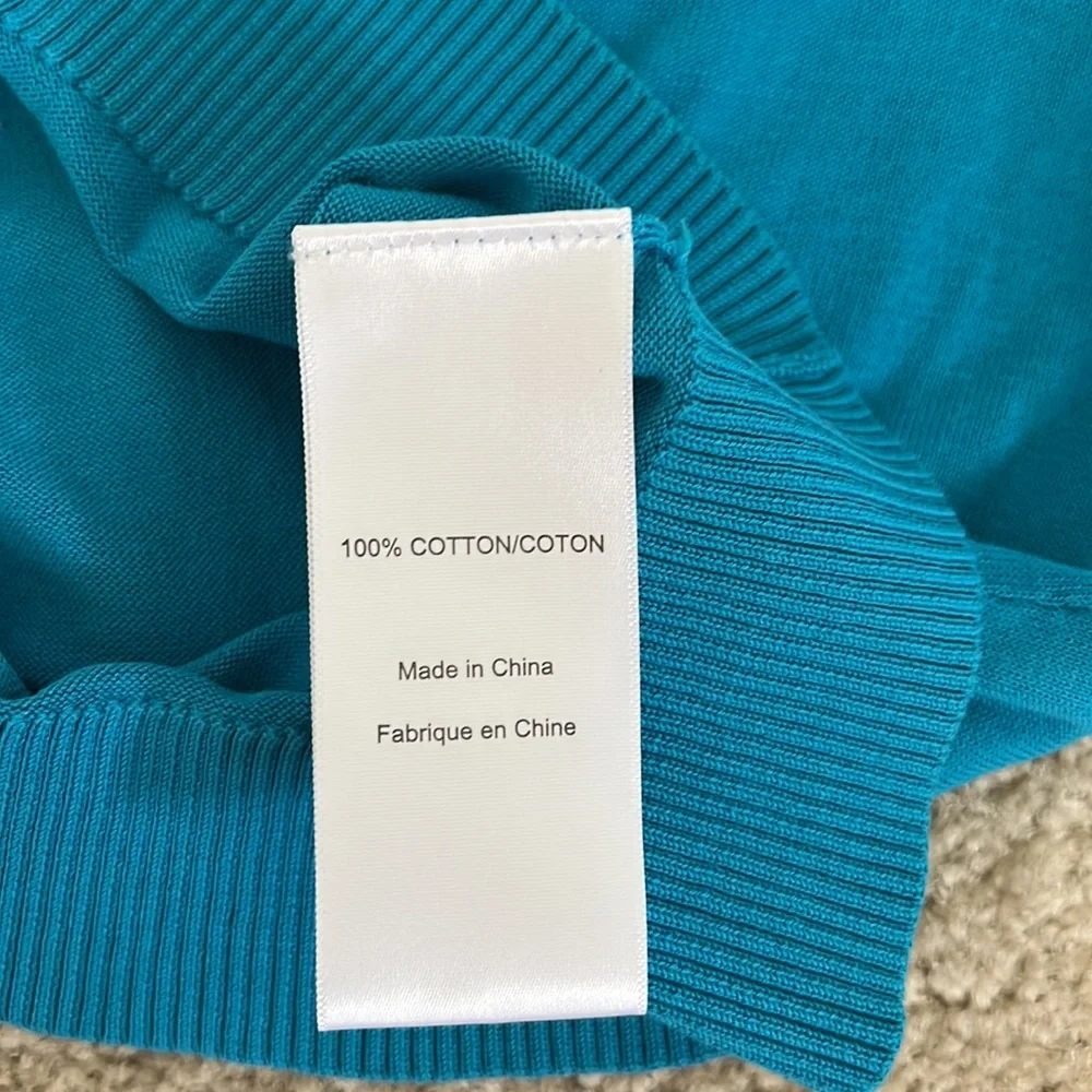 Tory Burch Teal V-Neck Button Cardigan